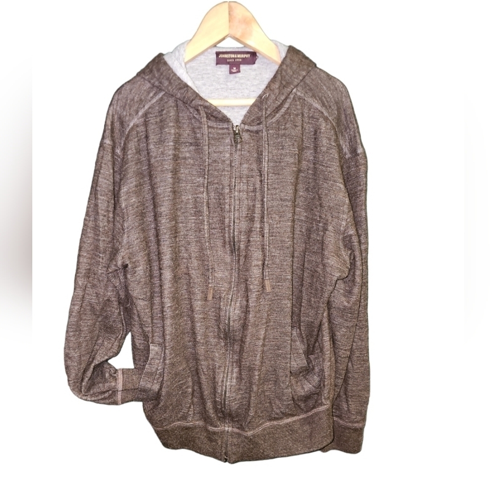 Johnston & Murphy zip up Lined Sweater Baby Alpaca Pima Cotton Medium Vintage